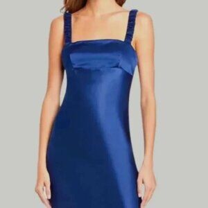 NWT Amanda Uprichard Hayley 100% Silk Midi Dress Electric blue Size S 308